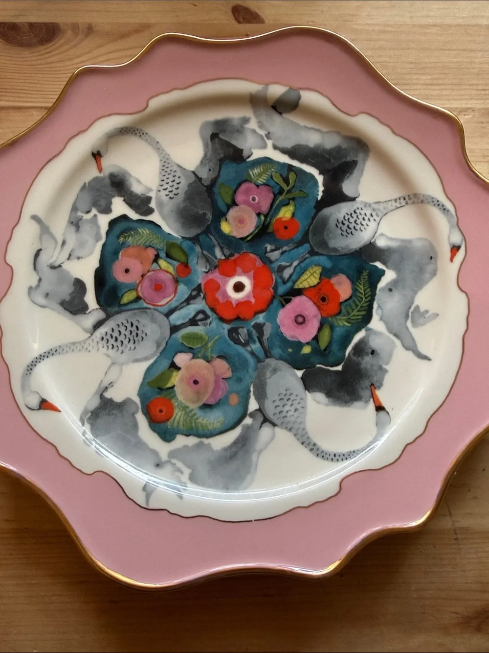 Anthropologie Betty Hatchett Swan Plate